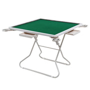 Folding Mahjong Table for Home with 4 Drawers and Cup Holders Green SOCCER-88MJ-FOLD-WH