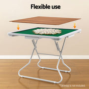 Folding Mahjong Table for Home with 4 Drawers and Cup Holders Green SOCCER-88MJ-FOLD-WH
