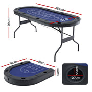 Poker Table Top Folding Poker Table 8 Player 183cm SOCCER-8POK-FOLD-BL