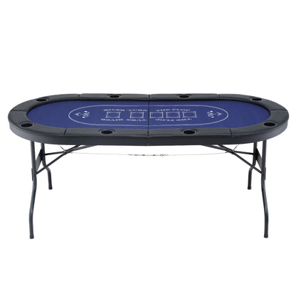 Poker Table Top Folding Poker Table 8 Player 183cm SOCCER-8POK-FOLD-BL
