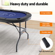 Poker Table Top Folding Poker Table 8 Player 183cm SOCCER-8POK-FOLD-BL