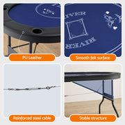 Poker Table Top Folding Poker Table 8 Player 183cm SOCCER-8POK-FOLD-BL