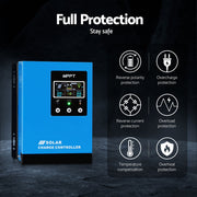 Giantz 60A MPPT Solar Charge Controller Auto 12V/24V/36V/48V Battery Regulator SOLAR-CC4-1248-60A-BU