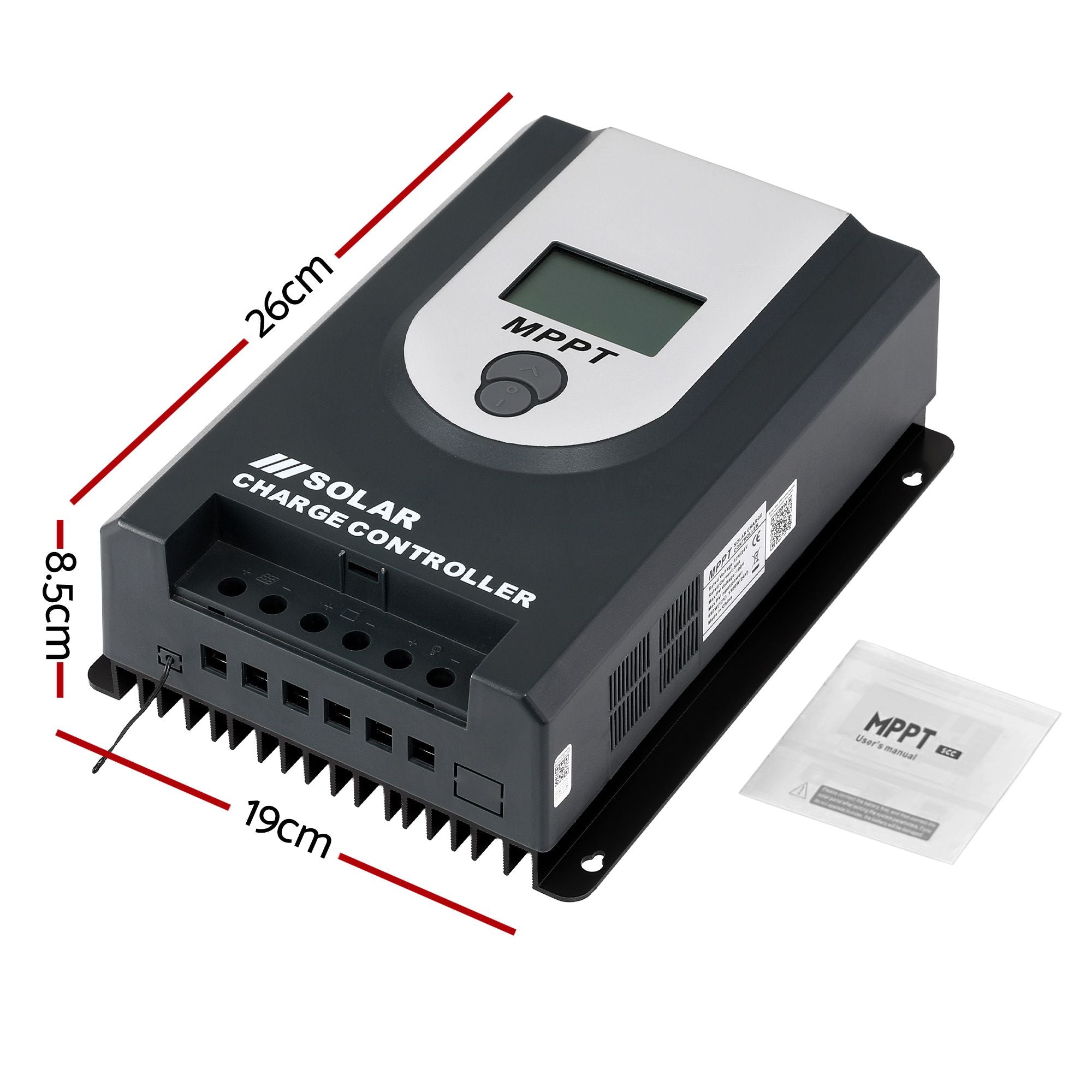 Giantz 50A MPPT Solar Charge Controller Auto 12V/24V Battery Regulator Bluetooth SOLAR-CC50A-GY