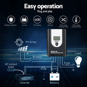 Giantz 50A MPPT Solar Charge Controller Auto 12V/24V Battery Regulator Bluetooth SOLAR-CC50A-GY