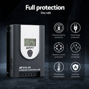 Giantz 50A MPPT Solar Charge Controller Auto 12V/24V Battery Regulator Bluetooth SOLAR-CC50A-GY