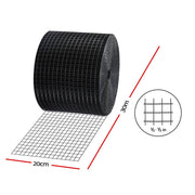 Gardeon 20cm x 30M Solar Panel Bird Guard Mesh Critter Guard Roll Kit with Rust-Proof PVC Coating SOLAR-MESH-30M-BK