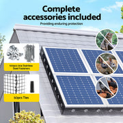 Gardeon 20cm x 30M Solar Panel Bird Guard Mesh Critter Guard Roll Kit with Rust-Proof PVC Coating SOLAR-MESH-30M-BK