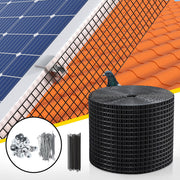 Gardeon 20cm x 30M Solar Panel Bird Guard Mesh Critter Guard Roll Kit with Rust-Proof PVC Coating SOLAR-MESH-30M-BK