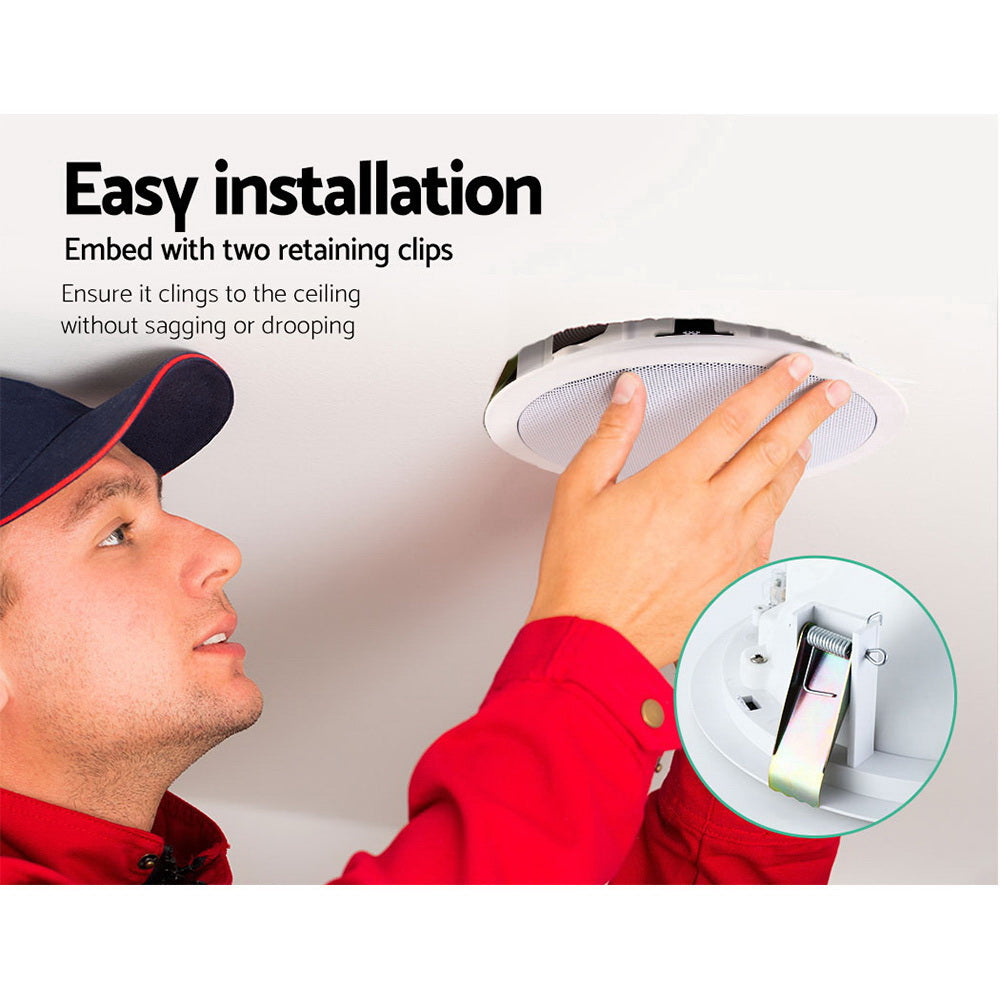 2 x 6" In Ceiling Speakers Home 80W Speaker Theatre Stereo Outdoor Multi Room SPK-CEILING-MSR127