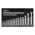 Giantz 17pcs Ratchet Spanner Set Metric 6MM-30MM SPN-630-OE17-SL