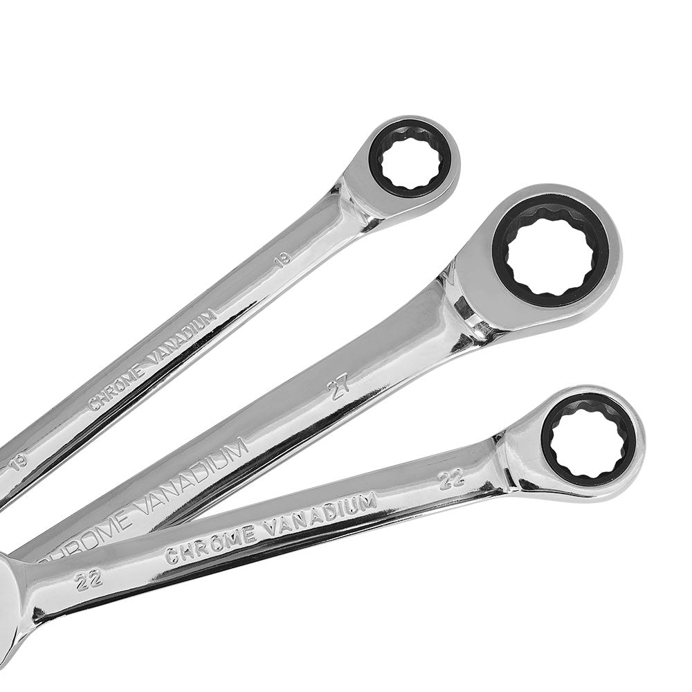 Giantz 17pcs Ratchet Spanner Set Metric 6MM-30MM SPN-630-OE17-SL