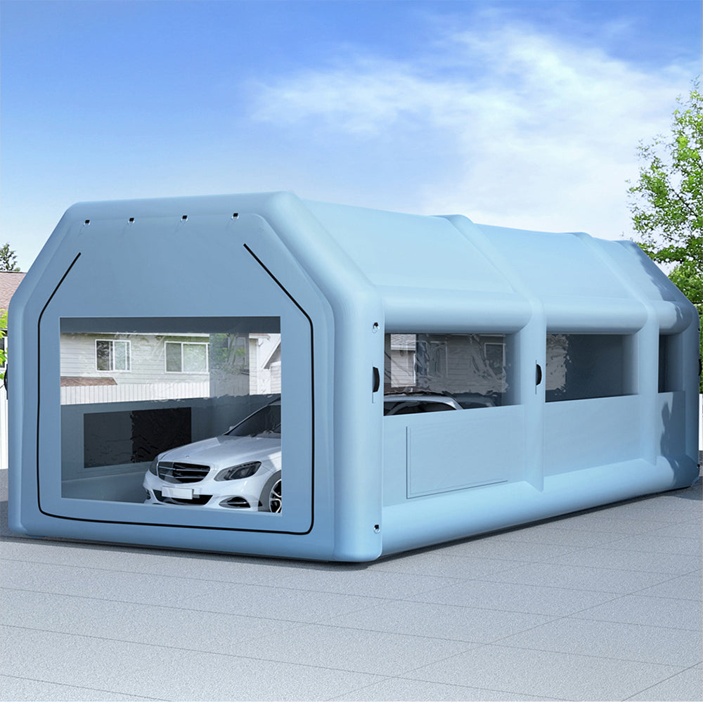 Giantz Inflatable Spray Booth 10X5M Car Paint Tent Filter System 2 Blowers SPRAY-BOOTH-10X5-BL-ABC