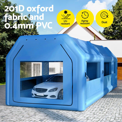 Giantz Inflatable Spray Booth Car Paint Tent 1000X500X350cm 2 Blowers Filter Mobile Garage Workstation SPRAY-BOOTH-10X5-NB-ABC
