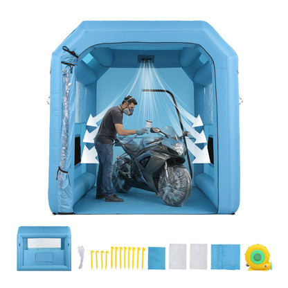 Giantz Inflatable Paint Booth 2.5X2.5X3M Inflatable Spray Booth with 550W Powerful Blower and Air Filter SPRAY-BOOTH-3X2.5-BL
