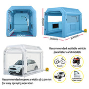 Giantz Inflatable Paint Booth 2.5X2.5X3M Inflatable Spray Booth with 550W Powerful Blower and Air Filter SPRAY-BOOTH-3X2.5-BL
