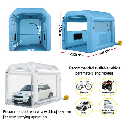 Giantz Inflatable Paint Booth 2.5X2.5X3M Inflatable Spray Booth with 550W Powerful Blower and Air Filter SPRAY-BOOTH-3X2.5-BL