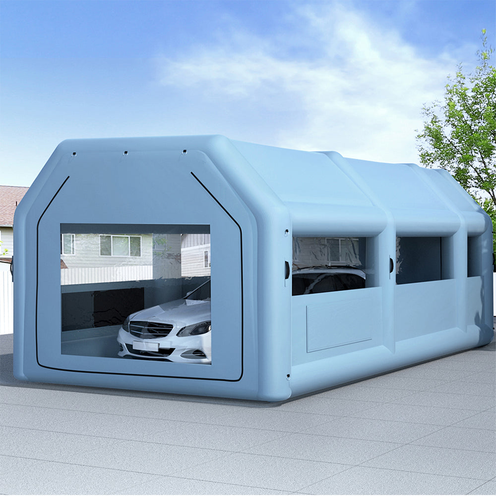 Giantz Inflatable Spray Booth 8.5X4.8M Car Paint Tent Filter System 2 Blowers SPRAY-BOOTH-8.5X4.8-BL-ABC