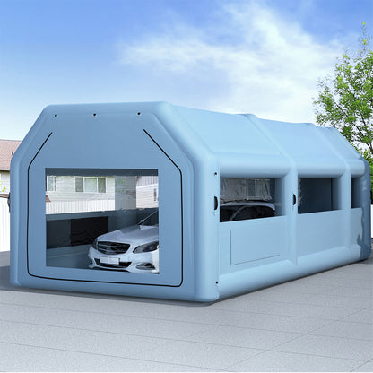 Giantz Inflatable Spray Booth 8.5X4.8M Car Paint Tent Filter System 2 Blowers SPRAY-BOOTH-8.5X4.8-BL-ABC