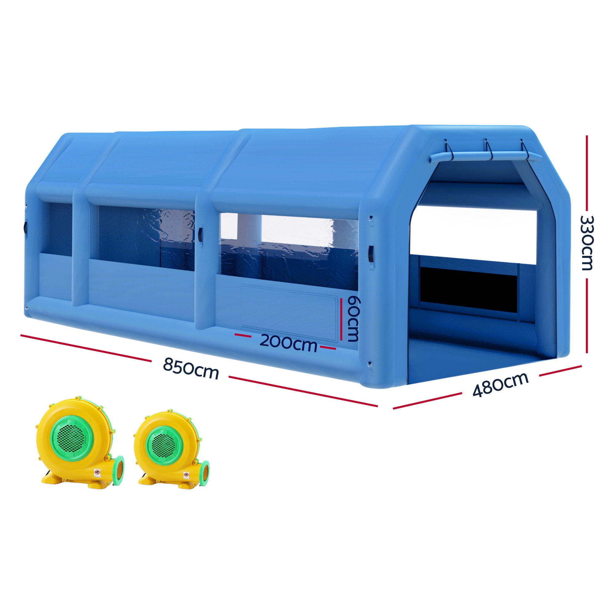 GIANTZ Inflatable Spray Booth Car Paint Tent 8.5x4.8m 2 Blowers Filter Mobile Garage Workstation SPRAY-BOOTH-8.5X4.8-NB-ABC