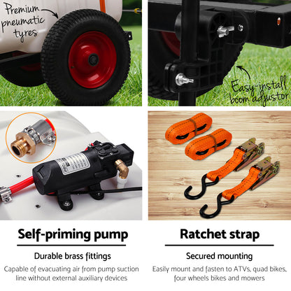 Giantz Weed Sprayer 100L Trailer 1.5M Boom Garden Spray SPRAYER-100L-BOOM-1.5M-CART