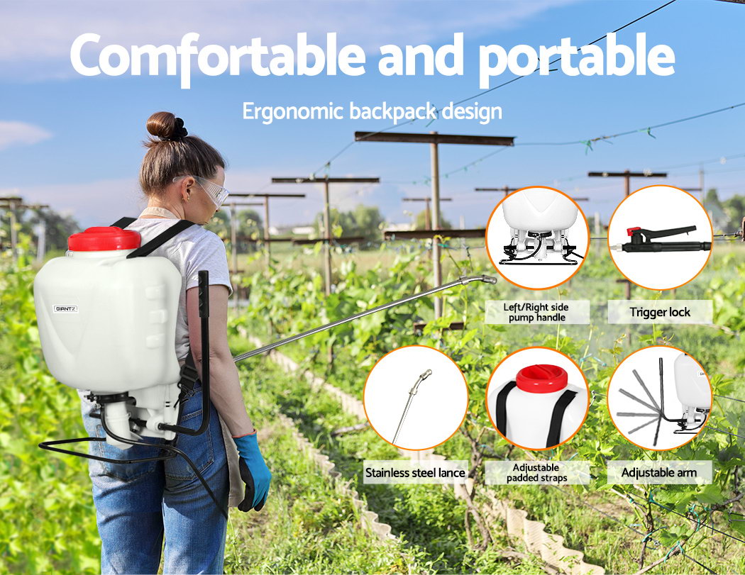 Giantz Weed Sprayer 15L Knapsack Backpack Garden Spray SPRAYER-15L-BACKPACK-WR