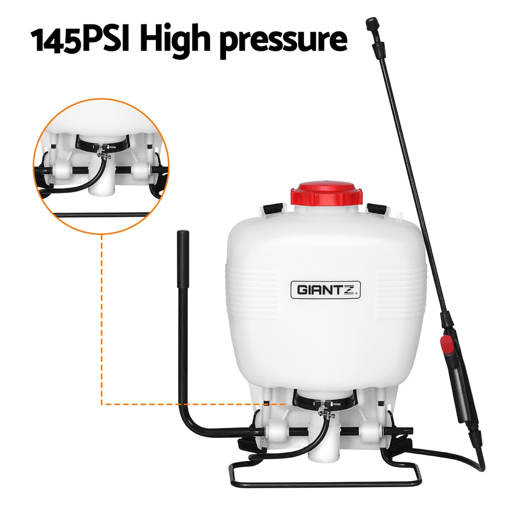 Giantz Weed Sprayer 15L Knapsack Backpack Plastic SPRAYER-15L-BACKPACK-WR-N