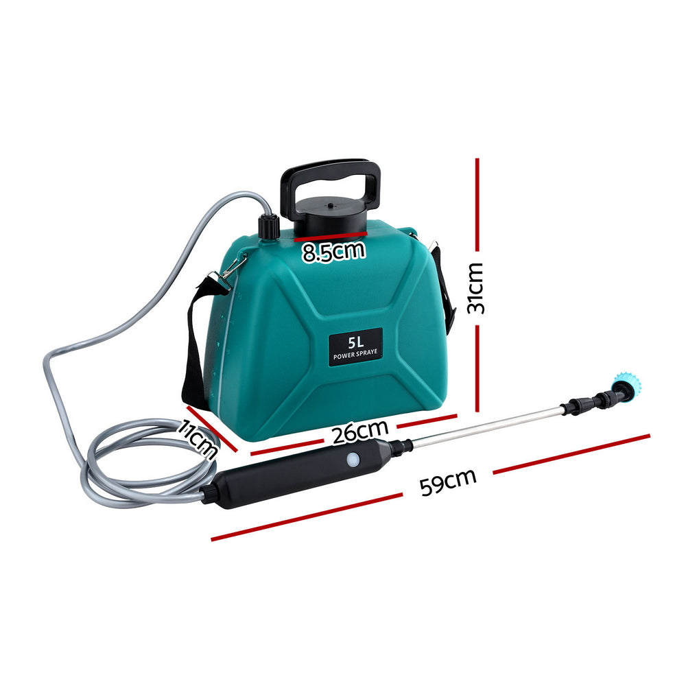 Giantz Weed Sprayer Garden Sprayer USB Charging Electric Shoulder Sprayer 5L SPRAYER-C-5L-GN
