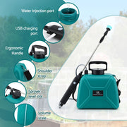 Giantz Weed Sprayer Garden Sprayer USB Charging Electric Shoulder Sprayer 5L SPRAYER-C-5L-GN