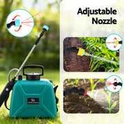 Giantz Weed Sprayer Garden Sprayer USB Charging Electric Shoulder Sprayer 5L SPRAYER-C-5L-GN