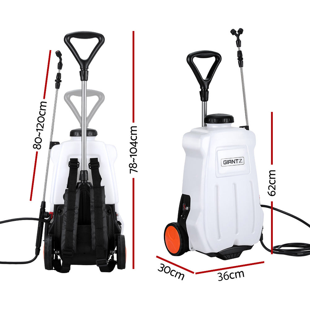 Giantz Weed Sprayer Electric 20L Backpack Trolley SPRAYER-CART-20L-BACKPACK-WH