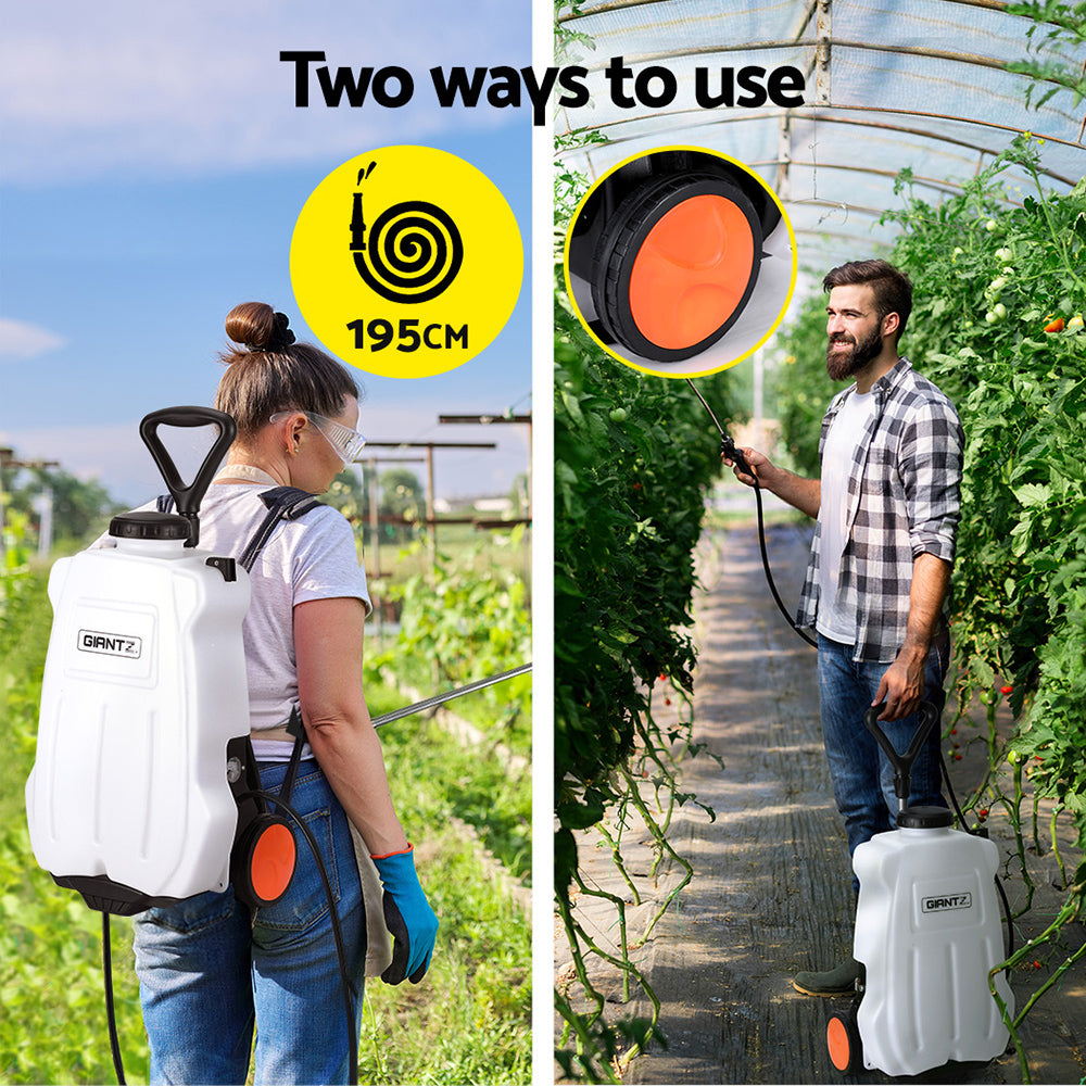 Giantz Weed Sprayer Electric 20L Backpack Trolley SPRAYER-CART-20L-BACKPACK-WH