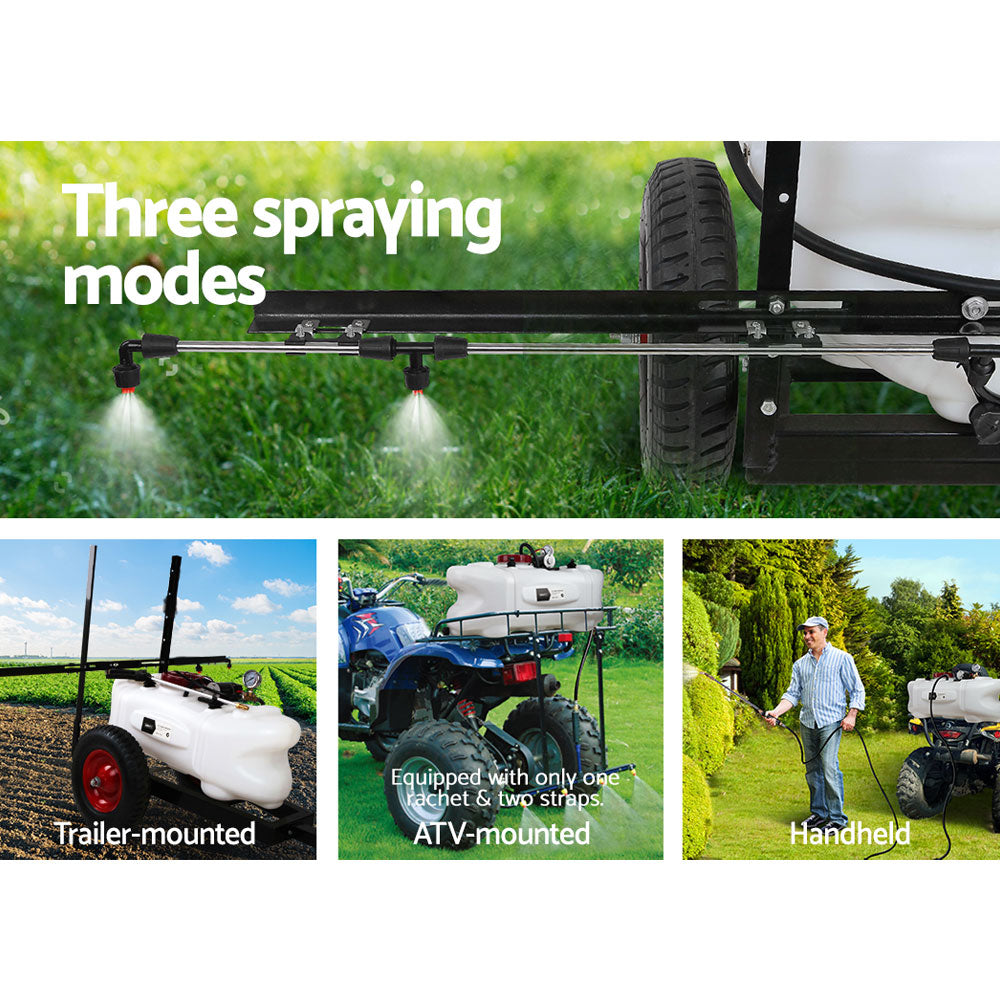 Giantz Weed Sprayer 60L Trailer 1.5M Boom Garden Spray SPRAYER-CART-60L-AB