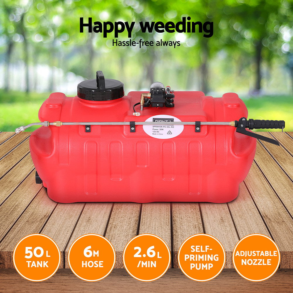 Giantz 50L Weed Sprayer Boom Pump Spot Spray SPRAYER-PE-50L-RD