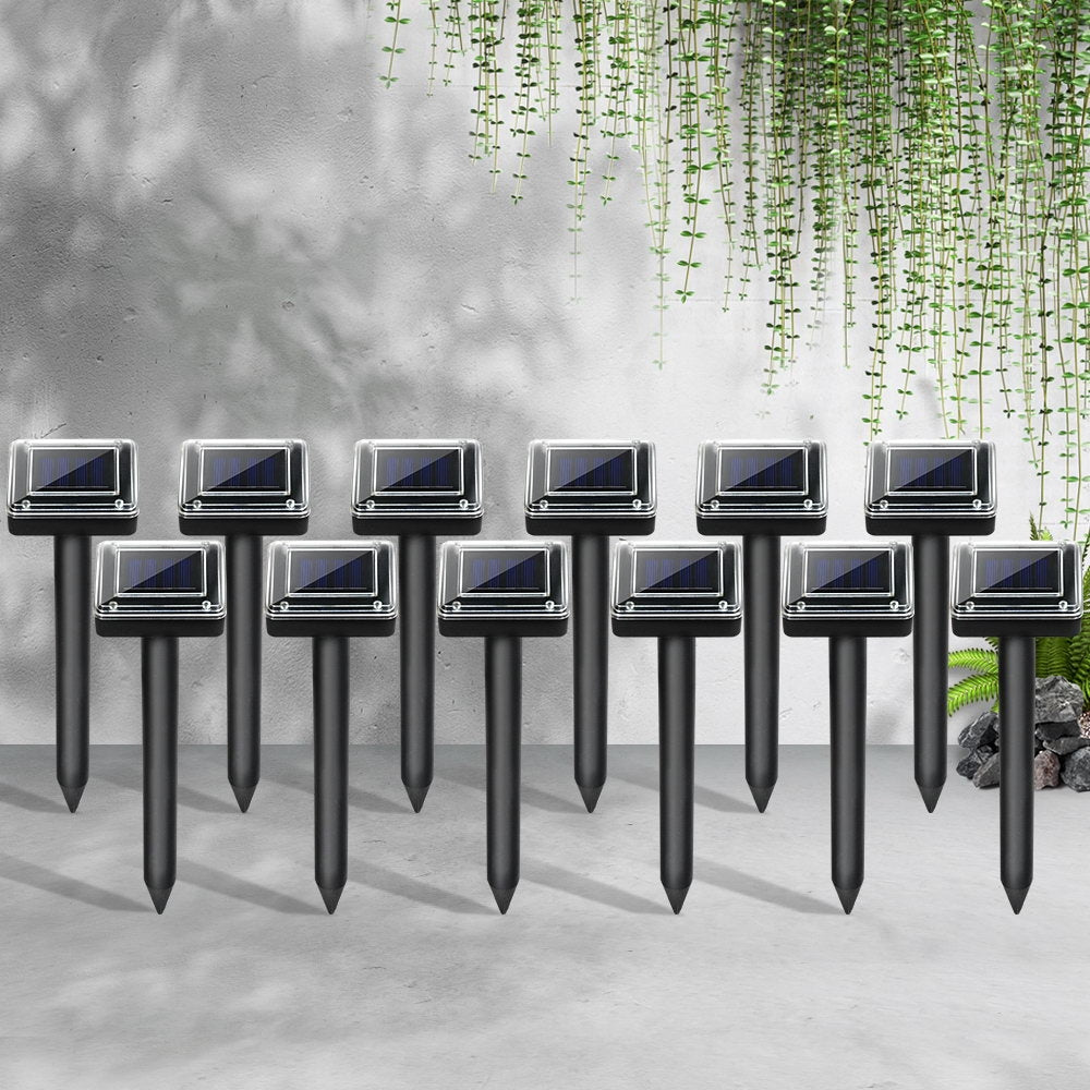 Gardeon Snake Repeller 12X Multi Pulse Ultrasonic Solar Powered Pest Repellent SR-SNAKE-BRI-12-BK-COM