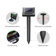 Gardeon Snake Repeller 20X Ultrasonic Solar Powered SR-SNAKE-BRI-20-BK-COM