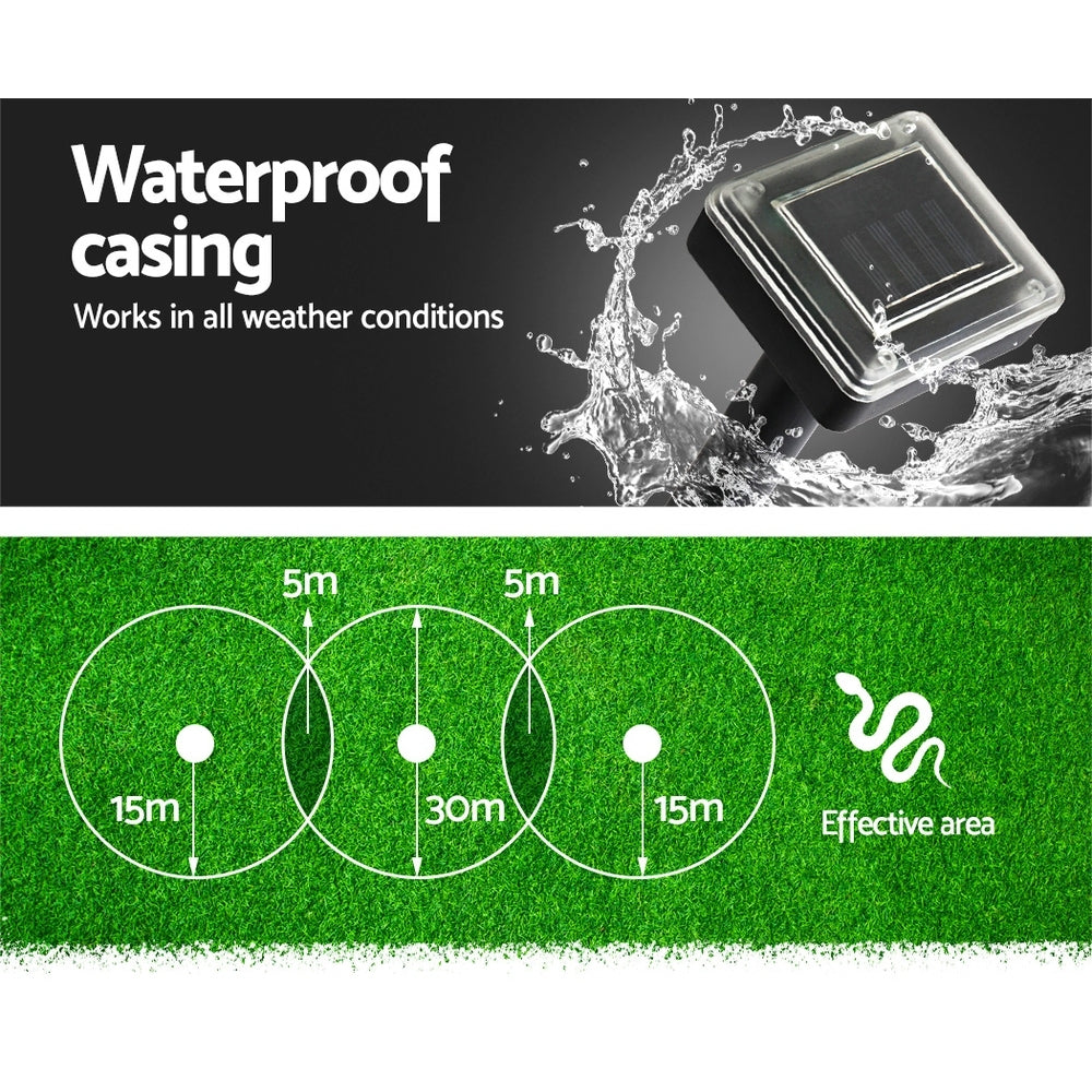 Vermitrap Set of 4 Ultrasonic Solar Powered Snake Repellent SR-SNAKE-BRI-4-BK