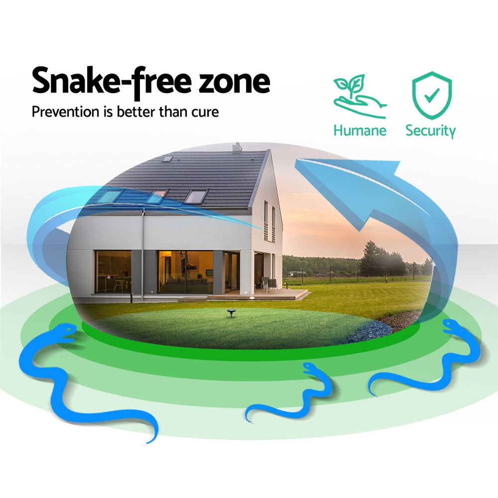 Gardeon 4X Solar LED Snake Repeller Pulse Plus Ultrasonic Pest Rodent Repellent SR-SNAKE-DX-4