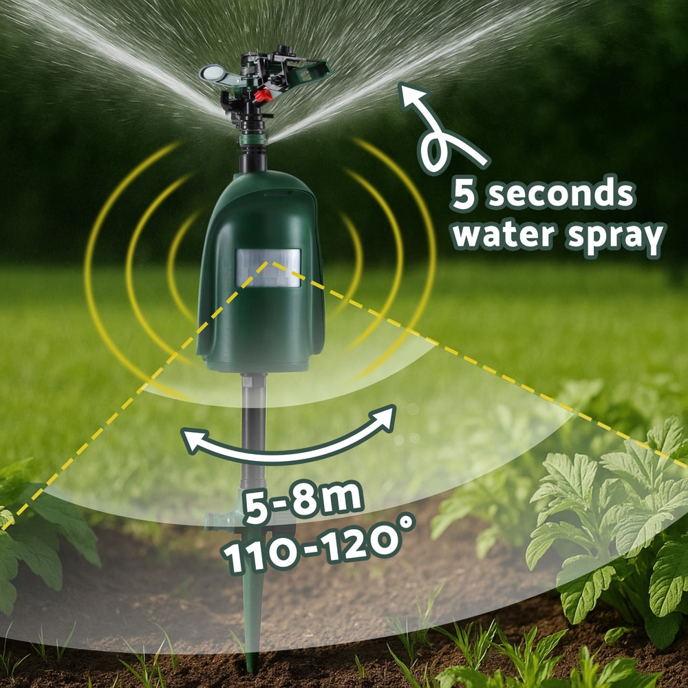Gardeon Snake Repeller Outdoor Water Sprinkler Animal Deterrent SR-SNAKE-SL1323-GN