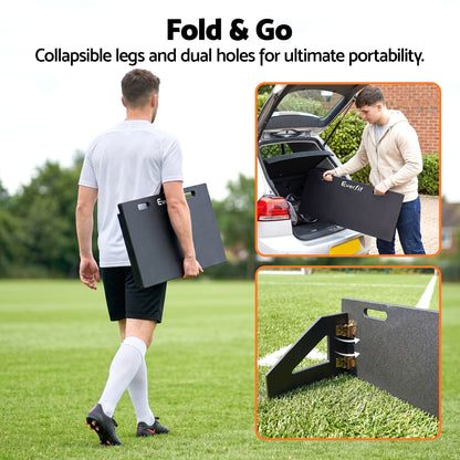 Everfit Soccer Rebounder Board 80cm x 30cm Football Rebound Wall with 2 Angles SRB-32-BK