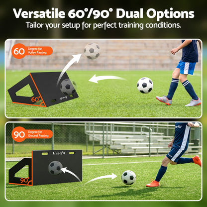 Everfit Soccer Rebounder Board 100x40cm Football Rebound Wall with 2 Angles SRB-40-BK