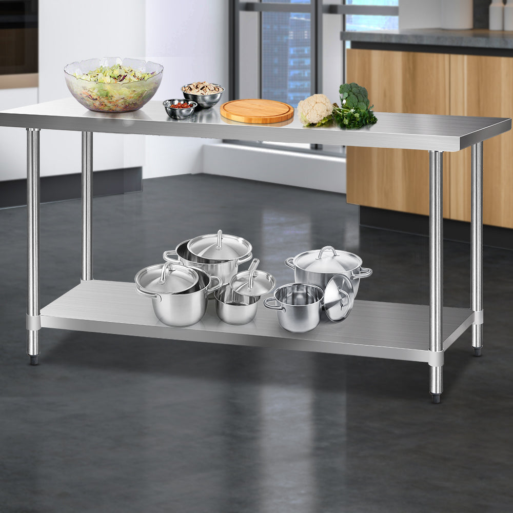 Cefito 1829x610mm Stainless Steel Kitchen Bench 304 SSKB-304S-72