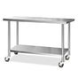Cefito 1524x610mm Stainless Steel Kitchen Bench with Wheels 304 SSKB-304S-WHEEL-60