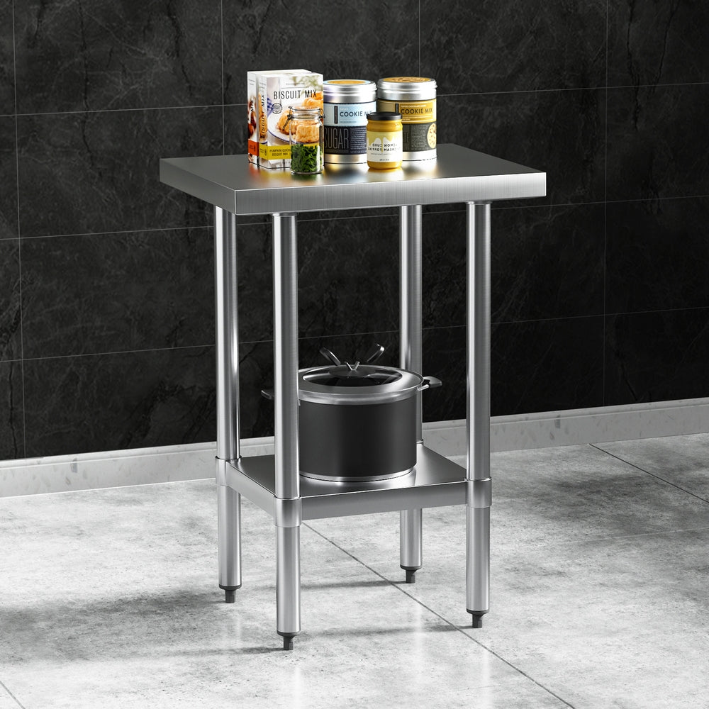 Cefito Stainless Steel Kitchen Benches Work Bench 610x457mm 430 SSKB-430S-24-18