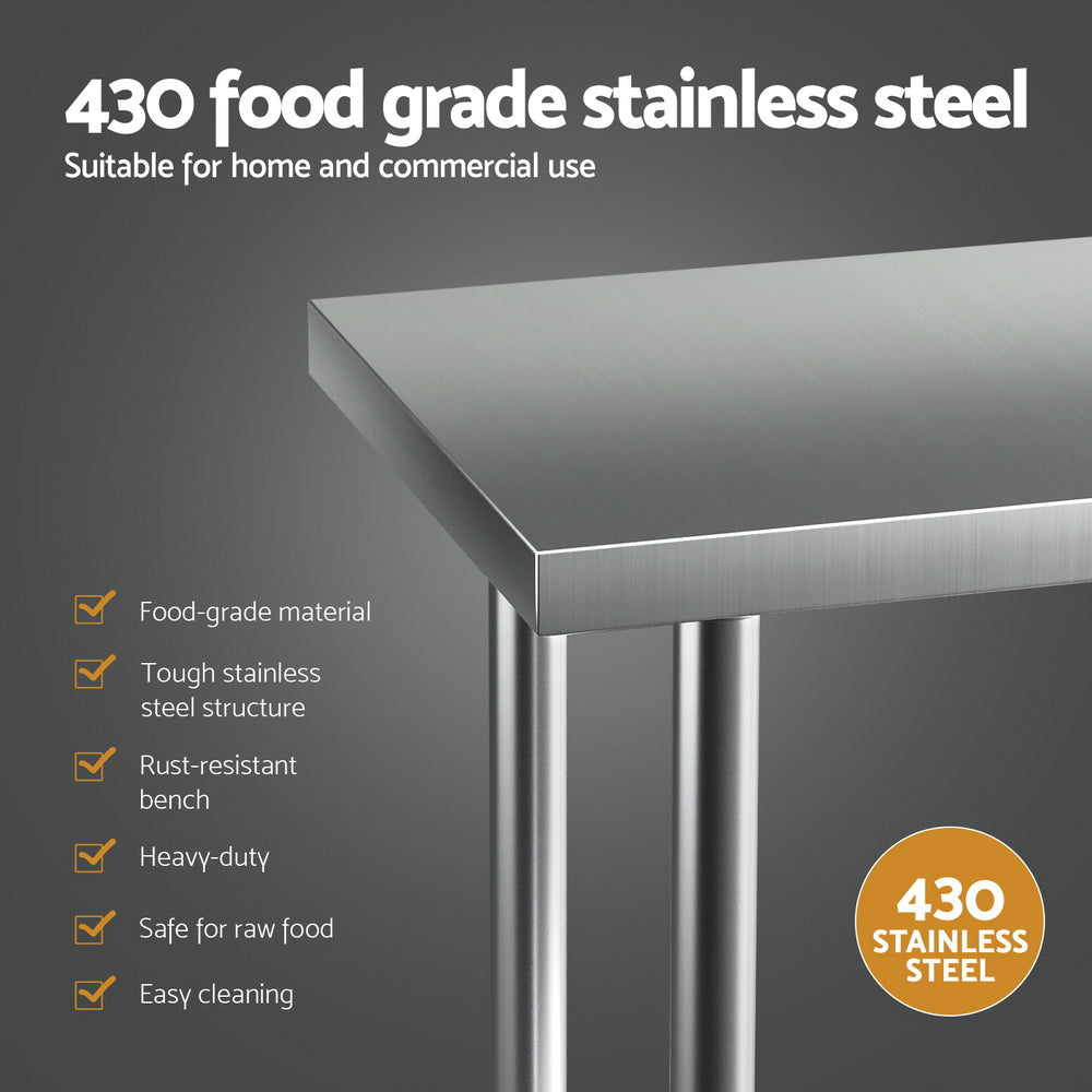 Cefito Stainless Steel Kitchen Benches Work Bench 610x457mm 430 SSKB-430S-24-18