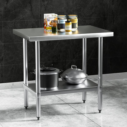 Cefito Stainless Steel Kitchen Benches Work Bench 910x610mm 430 SSKB-430S-36