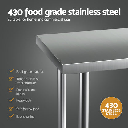 Cefito Stainless Steel Kitchen Benches Work Bench 910x610mm 430 SSKB-430S-36