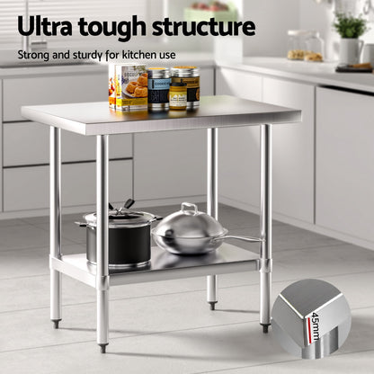 Cefito Stainless Steel Kitchen Benches Work Bench 910x610mm 430 SSKB-430S-36