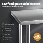 Cefito 914x762mm Stainless Steel Kitchen Bench 430