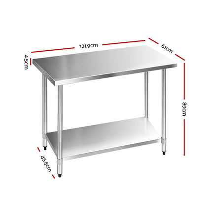 Cefito 1219x610mm Stainless Steel Kitchen Bench 430 SSKB-430S-48